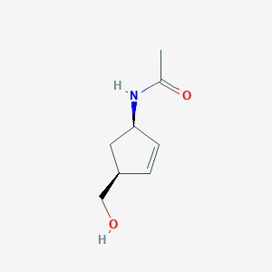molecular formula C8H13NO2 B1336592 (1R,4S)-1-acetylamino-4-(hydroxymethyl)-2-cyclopentene 