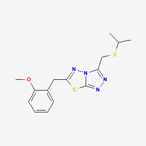 2-({3-[(Isopropylsulfanyl)methyl][1,2,4]triazolo[3,4-b][1,3,4]thiadiazol-6-yl}methyl)phenyl methyl ether