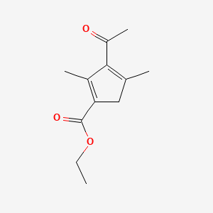 molecular formula C12H16O3 B13365964 Ethyl 3-acetyl-2,4-dimethyl-1,3-cyclopentadiene-1-carboxylate 