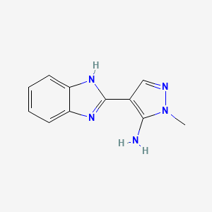 molecular formula C11H11N5 B1336599 4-(1H-苯并咪唑-2-基)-1-甲基-1H-吡唑-5-胺 CAS No. 88105-09-3