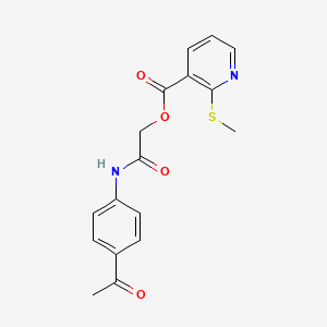 2-((4-Acetylphenyl)amino)-2-oxoethyl 2-(methylthio)nicotinate