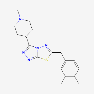 molecular formula C18H23N5S B13366014 6-(3,4-Dimethylbenzyl)-3-(1-methyl-4-piperidinyl)[1,2,4]triazolo[3,4-b][1,3,4]thiadiazole 