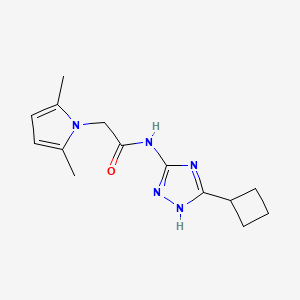 molecular formula C14H19N5O B13366022 N-(3-cyclobutyl-1H-1,2,4-triazol-5-yl)-2-(2,5-dimethyl-1H-pyrrol-1-yl)acetamide 