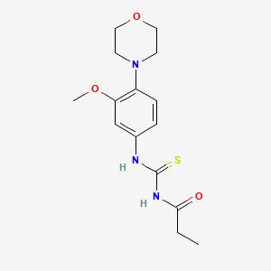 molecular formula C15H21N3O3S B13366027 N-[3-methoxy-4-(4-morpholinyl)phenyl]-N'-propionylthiourea 