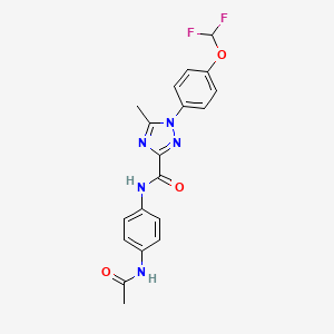 molecular formula C19H17F2N5O3 B13366071 N-[4-(acetylamino)phenyl]-1-[4-(difluoromethoxy)phenyl]-5-methyl-1H-1,2,4-triazole-3-carboxamide 