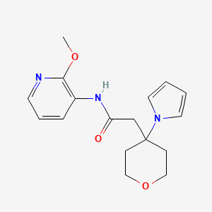 molecular formula C17H21N3O3 B13366086 N-(2-methoxypyridin-3-yl)-2-[4-(1H-pyrrol-1-yl)tetrahydro-2H-pyran-4-yl]acetamide 