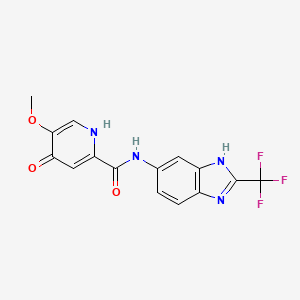 4-hydroxy-5-methoxy-N-[2-(trifluoromethyl)-1H-benzimidazol-5-yl]pyridine-2-carboxamide