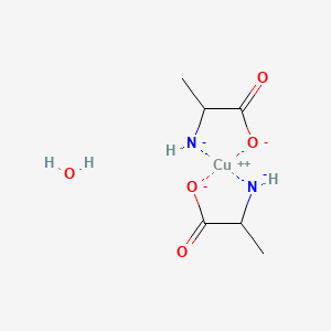 molecular formula C6H12CuN2O5-2 B13366263 Bis(DL-alaninato-N,O)-Copper, monohydrate 