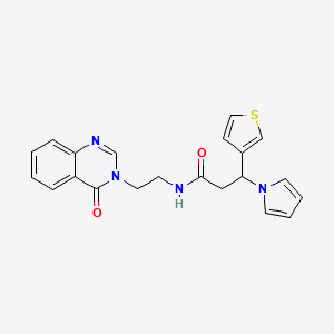 N-(2-(4-oxoquinazolin-3(4H)-yl)ethyl)-3-(1H-pyrrol-1-yl)-3-(thiophen-3-yl)propanamide