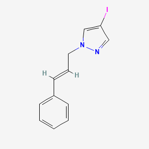 molecular formula C12H11IN2 B13366350 4-iodo-1-[(2E)-3-phenylprop-2-en-1-yl]-1H-pyrazole 