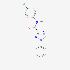 molecular formula C17H15ClN4O B13366362 N-(4-chlorophenyl)-N-methyl-1-(4-methylphenyl)-1H-1,2,4-triazole-3-carboxamide 