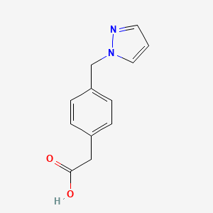 molecular formula C12H12N2O2 B1336639 苯乙酸，4-(1H-吡唑-1-基甲基)- CAS No. 160388-51-2