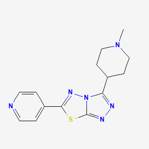 molecular formula C14H16N6S B13366396 3-(1-Methyl-4-piperidinyl)-6-(4-pyridinyl)[1,2,4]triazolo[3,4-b][1,3,4]thiadiazole 