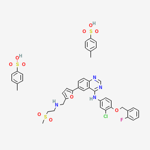 N-(3-Chloro-4-((2-fluorobenzyl)oxy)phenyl)-6-(5-(((2-(methylsulfonyl)ethyl)amino)methyl)furan-2-yl)quinazolin-4-amine bis(4-methylbenzenesulfonate)