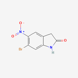 molecular formula C8H5BrN2O3 B1336644 6-溴-5-硝基吲哚啉-2-酮 CAS No. 557093-47-7