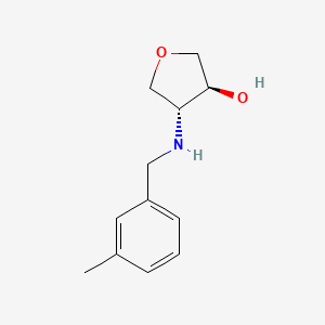 molecular formula C12H17NO2 B13366441 (3S,4R)-4-((3-Methylbenzyl)amino)tetrahydrofuran-3-ol 