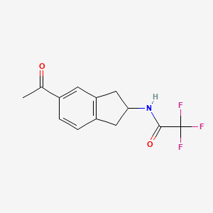 molecular formula C13H12F3NO2 B1336645 乙酰胺，N-(5-乙酰基-2,3-二氢-1H-茚-2-基)-2,2,2-三氟- CAS No. 601487-87-0