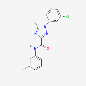 molecular formula C18H17ClN4O B13366458 1-(3-chlorophenyl)-N-(3-ethylphenyl)-5-methyl-1H-1,2,4-triazole-3-carboxamide 