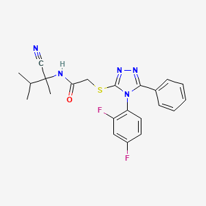 molecular formula C22H21F2N5OS B13366472 N-(1-cyano-1,2-dimethylpropyl)-2-{[4-(2,4-difluorophenyl)-5-phenyl-4H-1,2,4-triazol-3-yl]sulfanyl}acetamide 