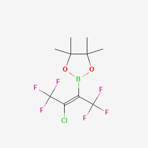 molecular formula C10H12BClF6O2 B13366512 2-(3-Chloro-1,1,1,4,4,4-hexafluorobut-2-EN-2-YL)-4,4,5,5-tetramethyl-1,3,2-dioxaborolane 