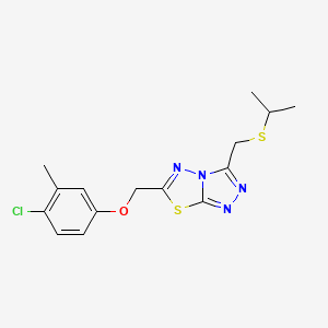 4-Chloro-3-methylphenyl {3-[(isopropylsulfanyl)methyl][1,2,4]triazolo[3,4-b][1,3,4]thiadiazol-6-yl}methyl ether