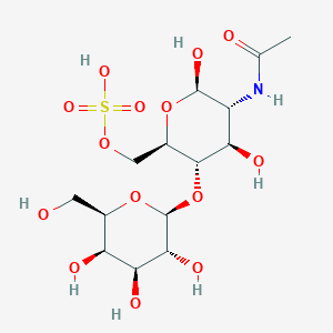 molecular formula C14H25NO14S B1336653 [(2R,3S,4R,5R,6R)-5-乙酰氨基-4,6-二羟基-3-[(2S,3R,4S,5R,6R)-3,4,5-三羟基-6-(羟甲基)氧杂环-2-基]氧杂环-2-基]甲基氢硫酸盐 