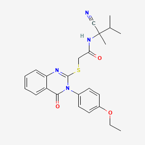 molecular formula C24H26N4O3S B13366560 N-(1-cyano-1,2-dimethylpropyl)-2-{[3-(4-ethoxyphenyl)-4-oxo-3,4-dihydroquinazolin-2-yl]sulfanyl}acetamide 