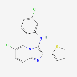 molecular formula C17H11Cl2N3S B13366573 6-chloro-N-(3-chlorophenyl)-2-(2-thienyl)imidazo[1,2-a]pyridin-3-amine 