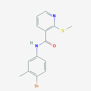 molecular formula C14H13BrN2OS B13366589 N-(4-Bromo-3-methylphenyl)-2-(methylthio)nicotinamide 