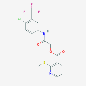 {[4-Chloro-3-(trifluoromethyl)phenyl]carbamoyl}methyl 2-(methylsulfanyl)pyridine-3-carboxylate