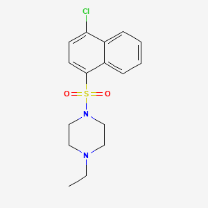 molecular formula C16H19ClN2O2S B13366643 1-[(4-Chloro-1-naphthyl)sulfonyl]-4-ethylpiperazine 