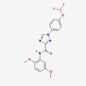 molecular formula C18H16F2N4O4 B13366653 1-[4-(difluoromethoxy)phenyl]-N-(2,5-dimethoxyphenyl)-1H-1,2,4-triazole-3-carboxamide 