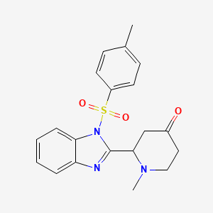 1-methyl-2-(1-tosyl-1H-benzo[d]imidazol-2-yl)piperidin-4-one