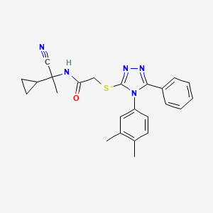 molecular formula C24H25N5OS B13366663 N-(1-Cyano-1-cyclopropylethyl)-2-((4-(3,4-dimethylphenyl)-5-phenyl-4H-1,2,4-triazol-3-yl)thio)acetamide 