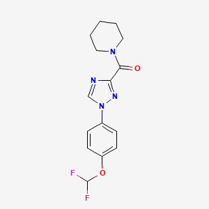 molecular formula C15H16F2N4O2 B13366690 1-({1-[4-(difluoromethoxy)phenyl]-1H-1,2,4-triazol-3-yl}carbonyl)piperidine 