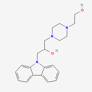 molecular formula C21H27N3O2 B13366780 1-(9H-carbazol-9-yl)-3-[4-(2-hydroxyethyl)piperazin-1-yl]propan-2-ol 