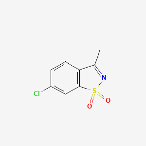 molecular formula C8H6ClNO2S B13366789 6-Chloro-3-methylbenzo[d]isothiazole 1,1-dioxide 