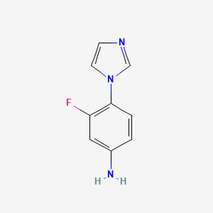 molecular formula C9H8FN3 B1336680 3-fluoro-4-(1H-imidazol-1-yl)aniline CAS No. 190200-19-2