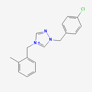 molecular formula C17H17ClN3+ B13366801 1-(4-chlorobenzyl)-4-(2-methylbenzyl)-1H-1,2,4-triazol-4-ium 