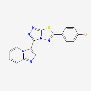 molecular formula C17H11BrN6S B13366836 3-[6-(4-Bromophenyl)[1,2,4]triazolo[3,4-b][1,3,4]thiadiazol-3-yl]-2-methylimidazo[1,2-a]pyridine 