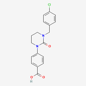 molecular formula C18H17ClN2O3 B13366872 4-(3-(4-chlorobenzyl)-2-oxotetrahydro-1(2H)-pyrimidinyl)benzoic acid 