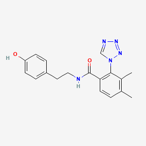 N-[2-(4-hydroxyphenyl)ethyl]-3,4-dimethyl-2-(1H-tetrazol-1-yl)benzamide