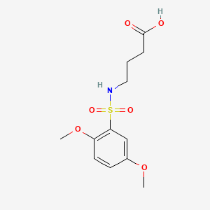 molecular formula C12H17NO6S B13366895 4-{[(2,5-Dimethoxyphenyl)sulfonyl]amino}butanoic acid 