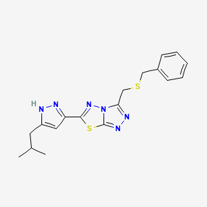 3-[(benzylsulfanyl)methyl]-6-[5-(2-methylpropyl)-1H-pyrazol-3-yl][1,2,4]triazolo[3,4-b][1,3,4]thiadiazole