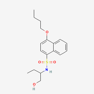 molecular formula C18H25NO4S B13366953 4-butoxy-N-[1-(hydroxymethyl)propyl]-1-naphthalenesulfonamide 