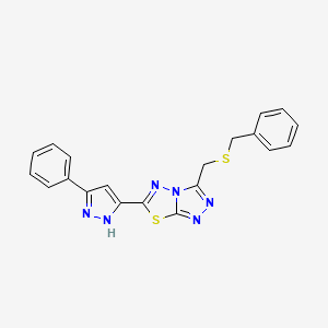 3-[(benzylsulfanyl)methyl]-6-(5-phenyl-1H-pyrazol-3-yl)[1,2,4]triazolo[3,4-b][1,3,4]thiadiazole