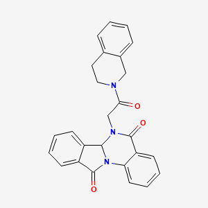 molecular formula C26H21N3O3 B13366992 6-[2-(3,4-dihydro-2(1H)-isoquinolinyl)-2-oxoethyl]-6,6a-dihydroisoindolo[2,1-a]quinazoline-5,11-dione 