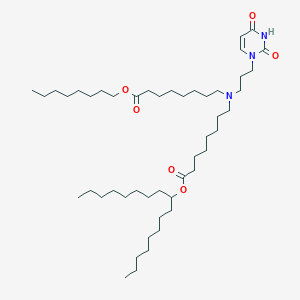 molecular formula C48H89N3O6 B13367020 Heptadecan-9-yl 8-((3-(2,4-dioxo-3,4-dihydropyrimidin-1(2H)-yl)propyl)(8-(octyloxy)-8-oxooctyl)amino)octanoate 