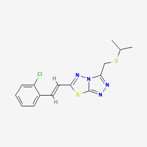 {6-[2-(2-Chlorophenyl)vinyl][1,2,4]triazolo[3,4-b][1,3,4]thiadiazol-3-yl}methyl isopropyl sulfide