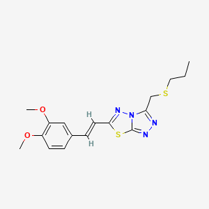 6-[(E)-2-(3,4-dimethoxyphenyl)ethenyl]-3-[(propylsulfanyl)methyl][1,2,4]triazolo[3,4-b][1,3,4]thiadiazole